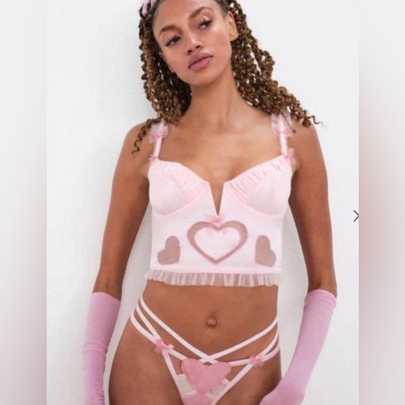 For Love And Lemons Other - For Love and Lemons Valentines Pink Heart Bustier NWT Size Small